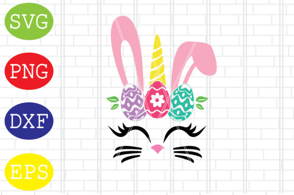 Cat Face Easter Eggs Svg for Embroidery Projects
