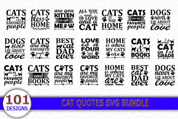 Cat Quotes SVG Designs Bundle Review