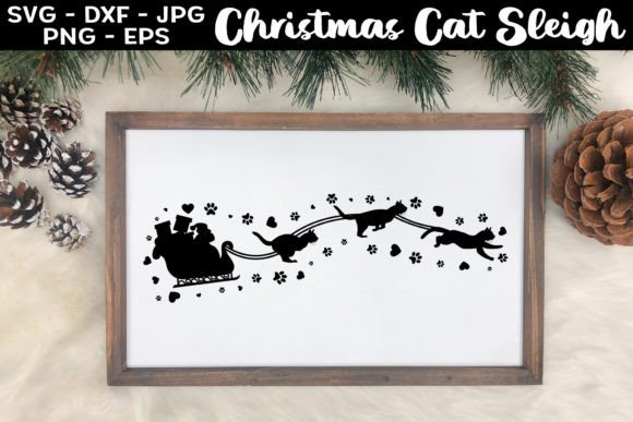 Christmas Cat Sleigh SVG Santa Claus SVG Review